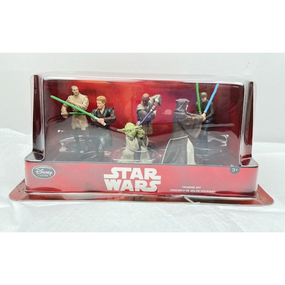 Disney Store Star Wars 6 piece Vinyl Playset  Yoda Anakin Skywalker Obi Wan
